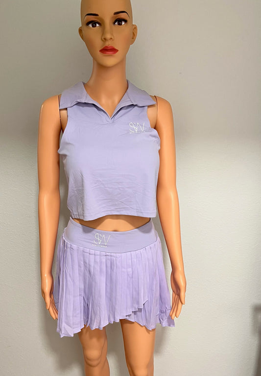 "Sprucywear" Tennis plaited skirt set.